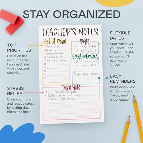 Tiny Expressions Teacher Notepad - Teacher To Do List Note Pad - Stationary Classroom Must Haves for Elementary and Middle School - Teacher Appreciation Gifts for Women - Image 3