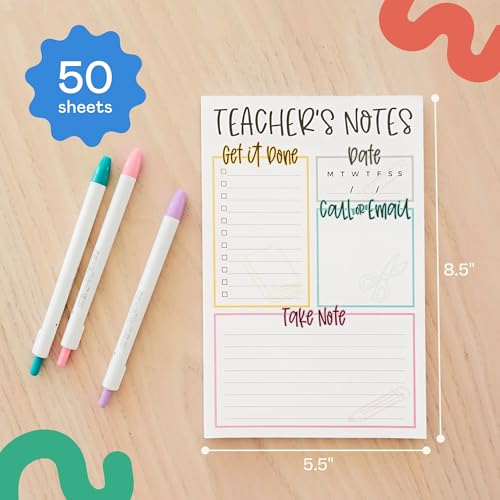 Tiny Expressions Teacher Notepad - Teacher To Do List Note Pad - Stationary Classroom Must Haves for Elementary and Middle School - Teacher Appreciation Gifts for Women - Image 2