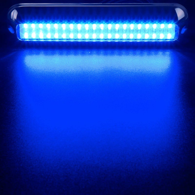 HUSUKU SOOP3 PRO 6.7" 2000LM 60LED Waterproof 316 Stainless Steel Trim Ring Boat High-Intensity LED Underwater Light Clear Lens Pontoon Marine/Boat Transom (Blue) - Image 3