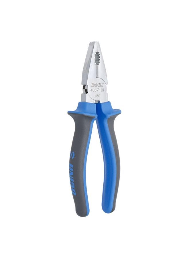 Unior 406/1BI Handles Combination Plier with Semicircle and Cutting Edge Blue and Black 18cm - Image 1