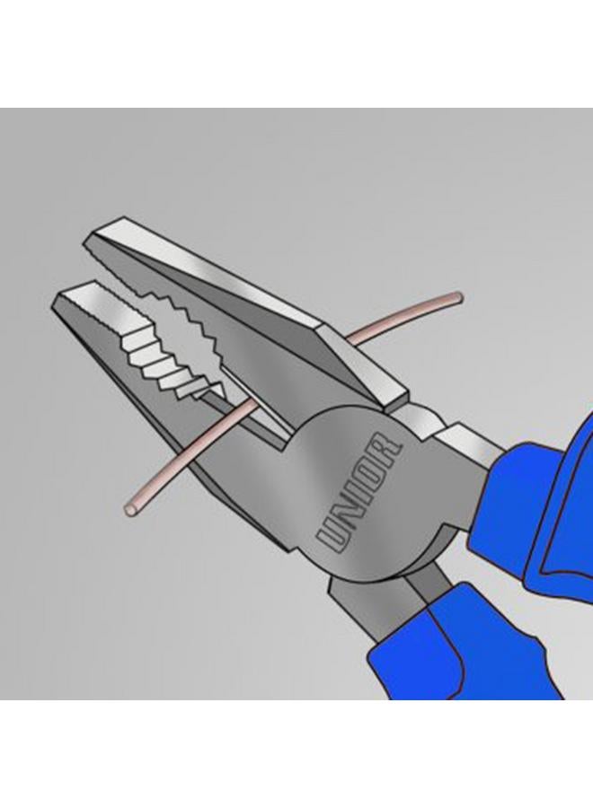 Unior 406/1BI Handles Combination Plier with Semicircle and Cutting Edge Blue and Black 18cm - Image 4