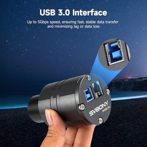 SVBONY كاميرا تلسكوب SVBONY SV305C برو، نقل عالي السرعة USB 3.0، مستشعر 2MP IMX662، ذاكرة مؤقتة 128MB DDR، كاميرا تصوير فلكي CMOS بحجم 1.25 بوصة، عدسة تلسكوب إلكترونية للتصوير الفلكي - Image 3