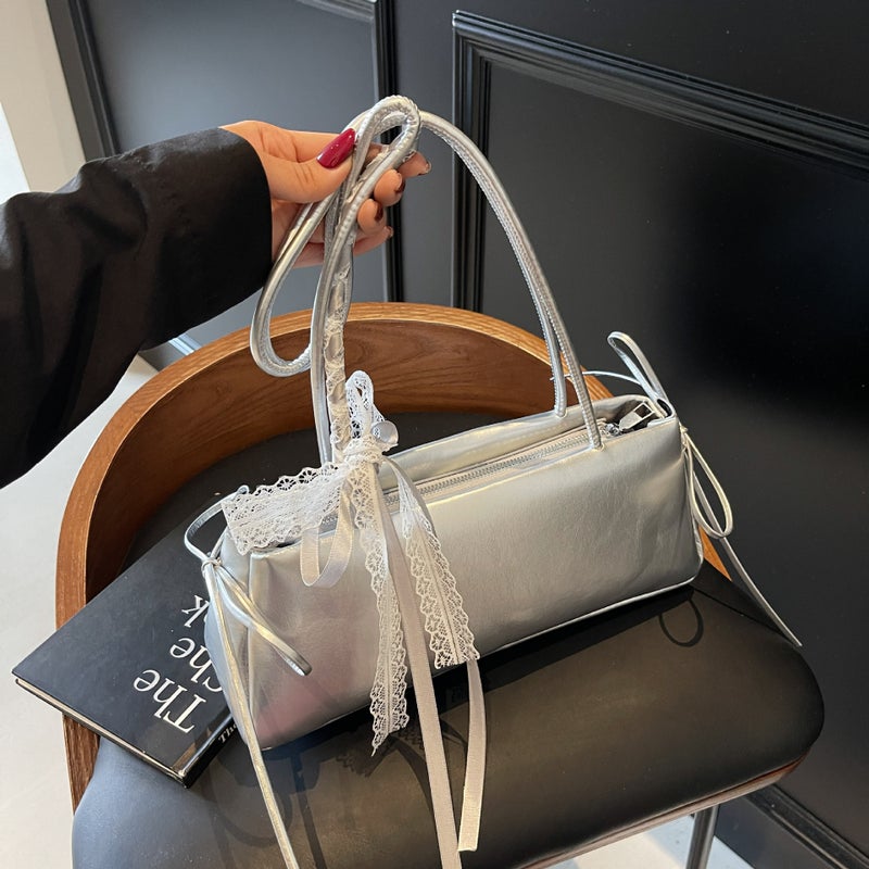 Bag Niche Design Underarm Bag 2025 Spring New Long Shoulder Strap Single Shoulder Commuter All-Match Ladies Lace Bag - Image 1