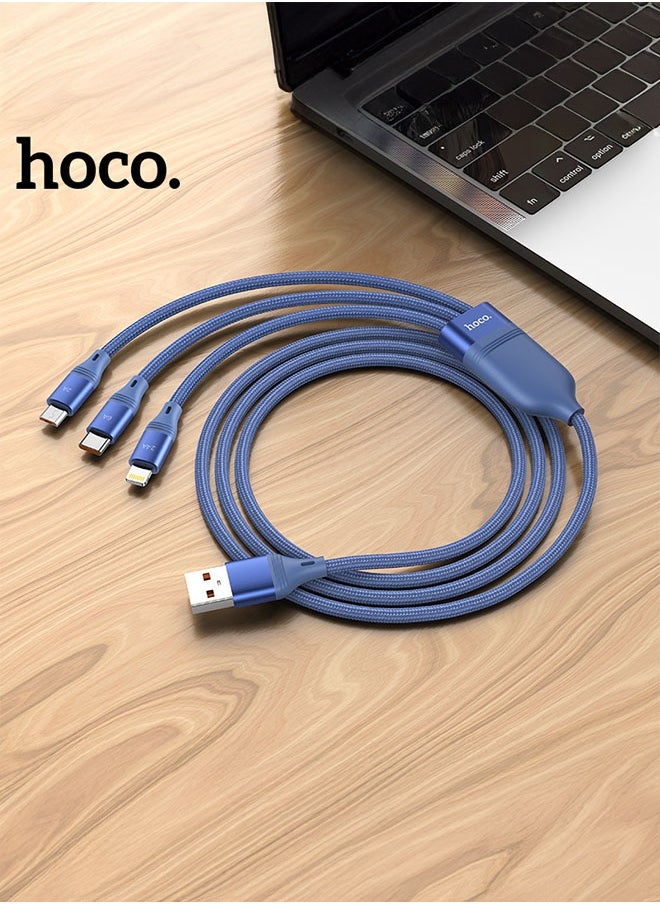 hoco. U104 3-in-1 Ultra 6A fast charging data cable(for iP+Micro+Type-C)  - Image 4