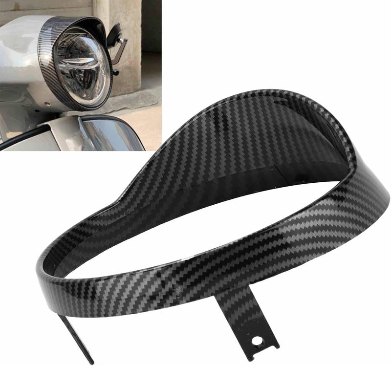 woobles Motorcycle Headlight Ring Visor ABS Motorcycle Headlight Cover Blocking Edge Replacement for Vespa GTS 250 300 2018\u20112021 Motorcycle Headlight Trim Head Lamp Protector(A(Carbon Pattern)) A(Carbon pattern) - Image 2