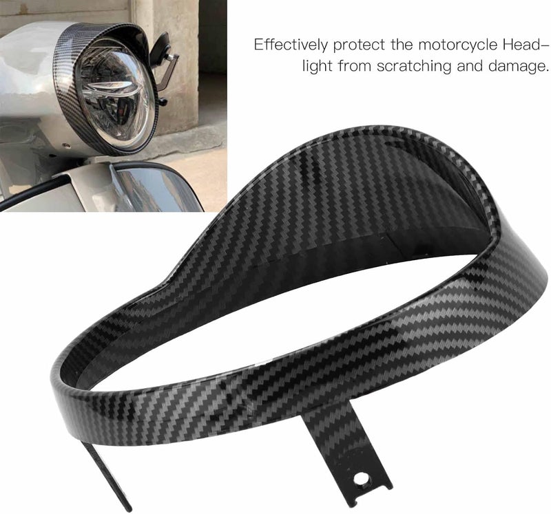 woobles Motorcycle Headlight Ring Visor ABS Motorcycle Headlight Cover Blocking Edge Replacement for Vespa GTS 250 300 2018\u20112021 Motorcycle Headlight Trim Head Lamp Protector(A(Carbon Pattern)) A(Carbon pattern) - Image 5