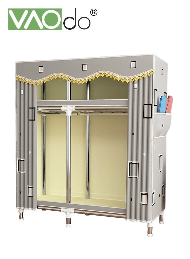 فاو دو خزانة ملابس محمولة، منظم تخزين ملابس مقاوم للغبار، خزانة تعليق ملابس فائقة التحمل، غطاء من القماش غير المنسوج 123*45*170 سم - Image 2