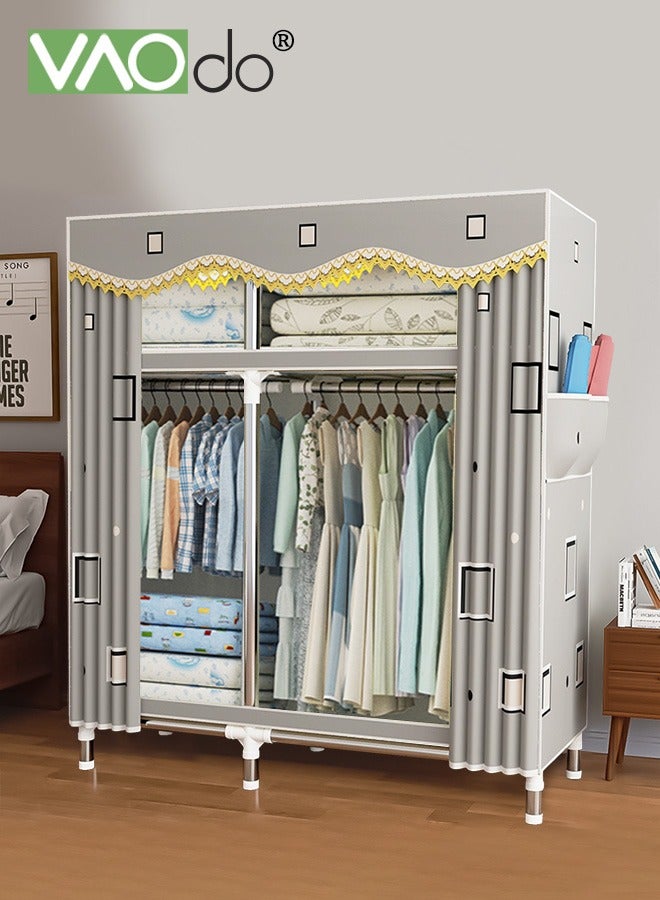 فاو دو خزانة ملابس محمولة، منظم تخزين ملابس مقاوم للغبار، خزانة تعليق ملابس فائقة التحمل، غطاء من القماش غير المنسوج 123*45*170 سم - Image 1