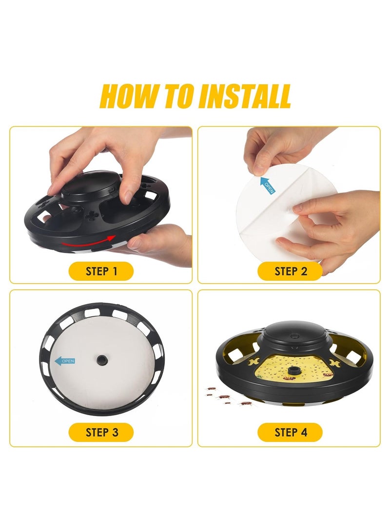 SYOSI 2 Pack Mosquito Trap with Sticky Boards, Flea Traps for Inside, UV Night Light Bug Catcher, Insect Trap Killer Works on Fleas, Moths, Mosquitoes for Home Office Use - Image 4