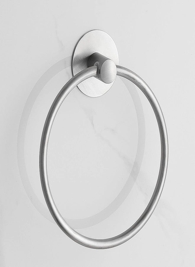 Besteffie Adhesive Towel Ring Wall Mount Hand Towel Ring Self Adhesive Towel Hanger Premium SUS304 Stainless Steel Rustproof Brushed Nickel, Kitchen, Bathroom Hand Towel Holder - Image 5