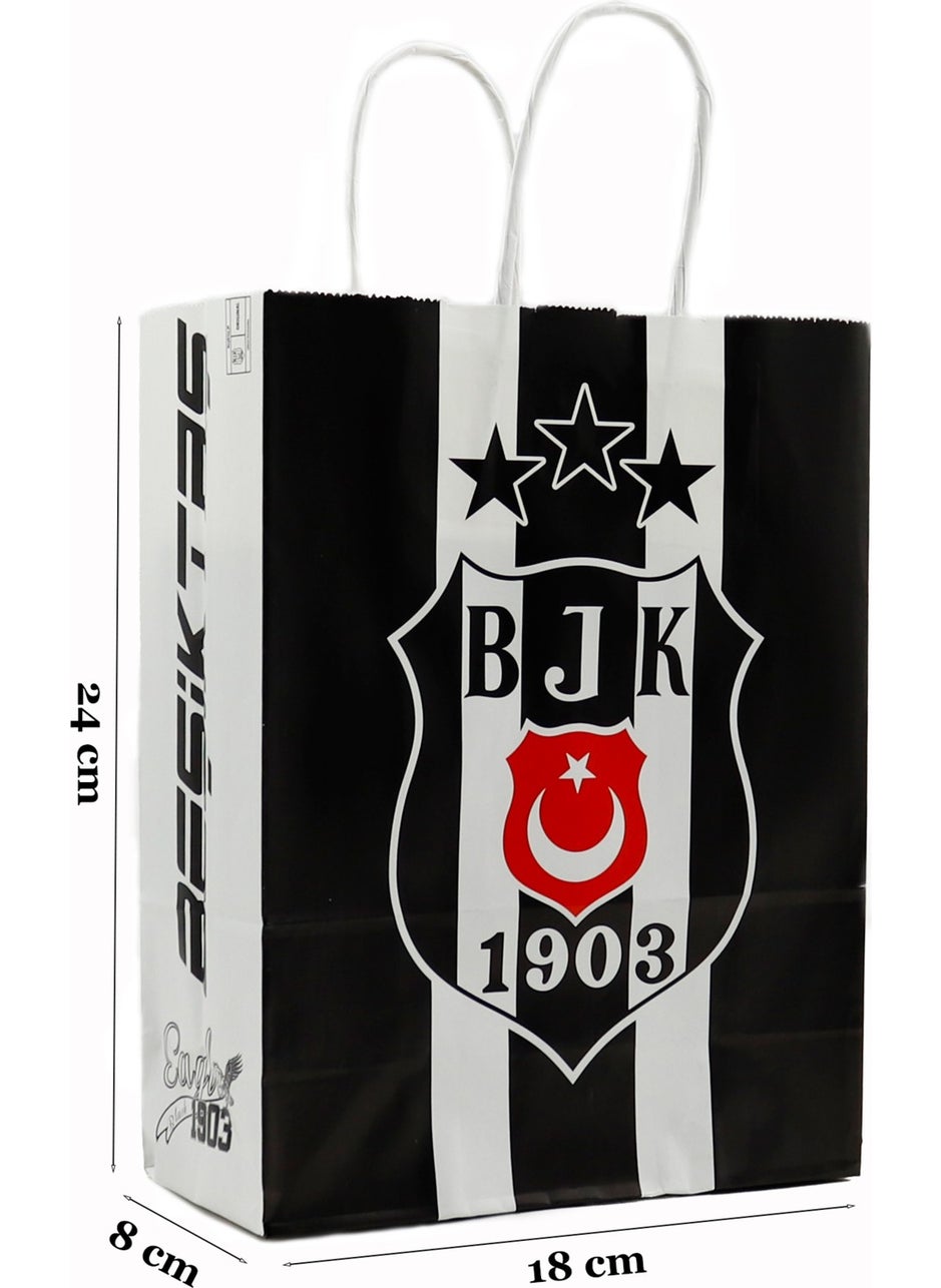 Repro Design - Beşiktaş Licensed Colorful Twist Handle Paper Bag 18x24x8 Cm - 2 Pieces - Image 1