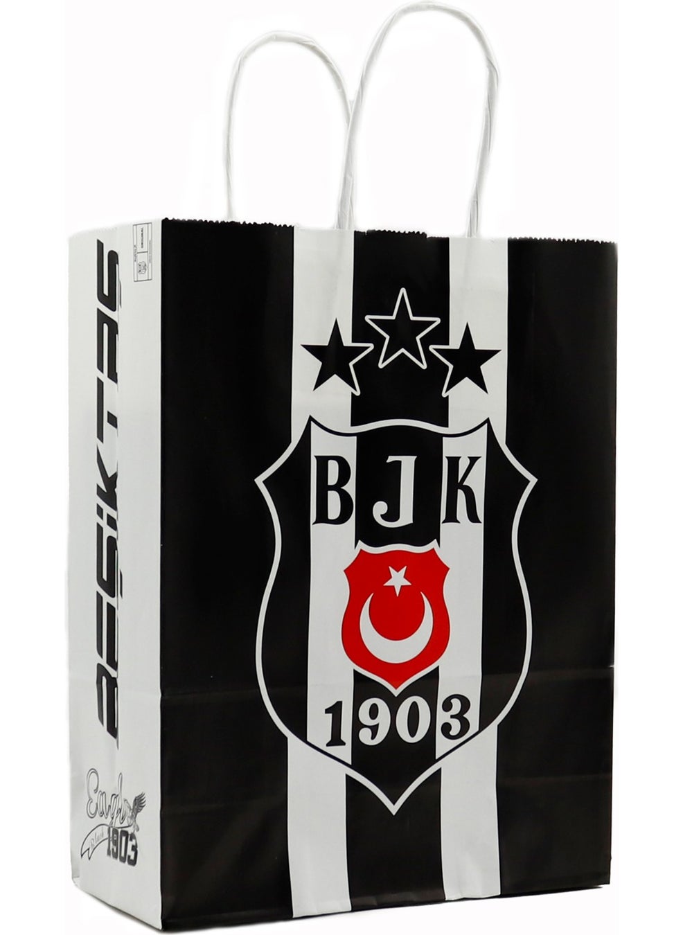Repro Design - Beşiktaş Licensed Colorful Twist Handle Paper Bag 18x24x8 Cm - 2 Pieces - Image 1