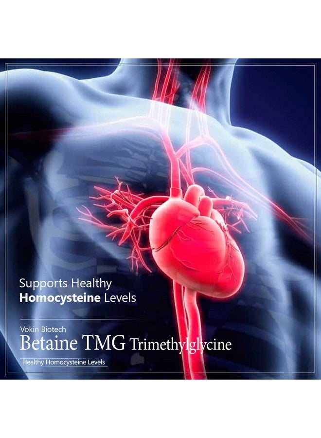 Vokin Biotech Betaine Trimethylglycine (TMG) for Support Healthy Homocysteine Levels (90 Capsules) - Image 4