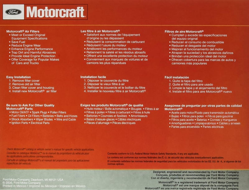Motorcraft فلتر هواء أصلي لسيارة فورد إكسبيديشن ولينكولن نافيجيتور - Image 3