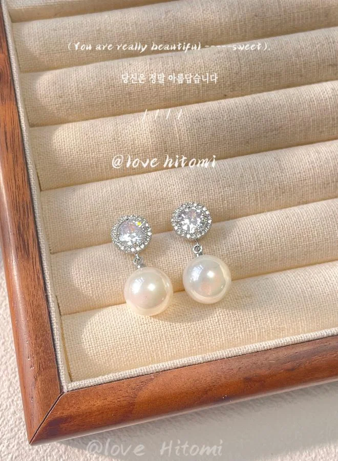 Take Two Take Two Silver Accent Faux Pearl Embellished Earrings
