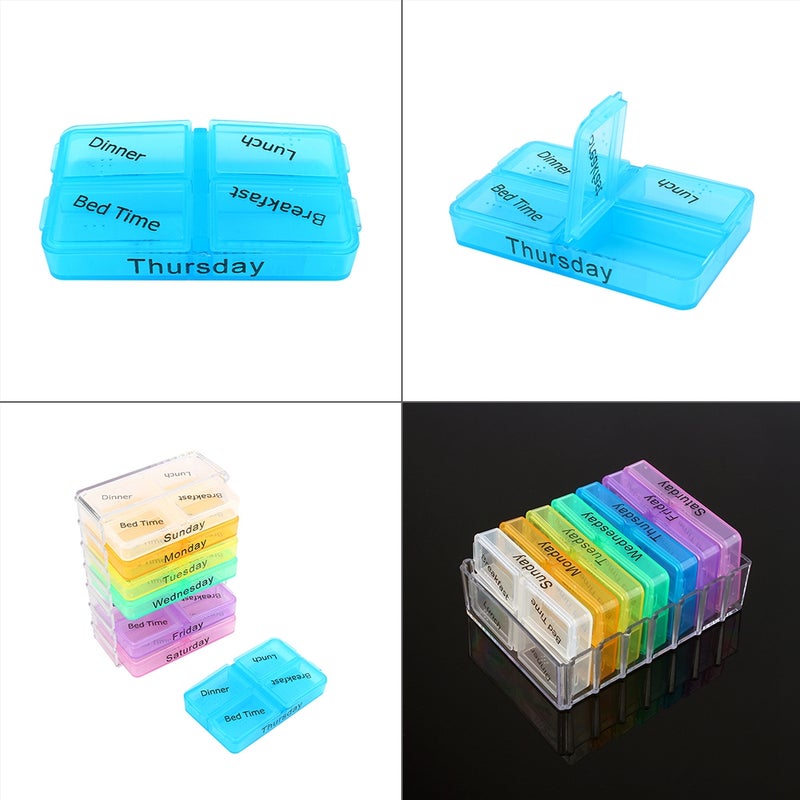 7 Days Weekly Dispenser Am Pm Storage Pill Box Container Tablet Sorter Medicine Case Organizer - Image 3