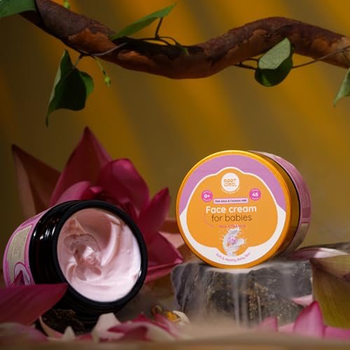 ROOT and SOIL - Pink Lotus & Coconut milk Face cream for Babies | Luxurious Blend of Mango Butter & Pink Lotus Water | Light weight Non greasy formula | 45 grams (3+ months to 8 years) - Image 2