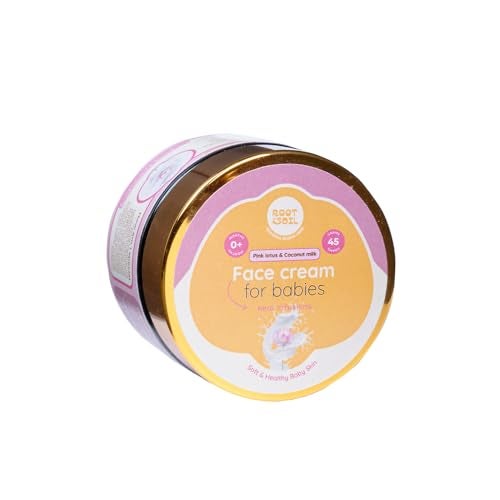 ROOT and SOIL - Pink Lotus & Coconut milk Face cream for Babies | Luxurious Blend of Mango Butter & Pink Lotus Water | Light weight Non greasy formula | 45 grams (3+ months to 8 years) - Image 1