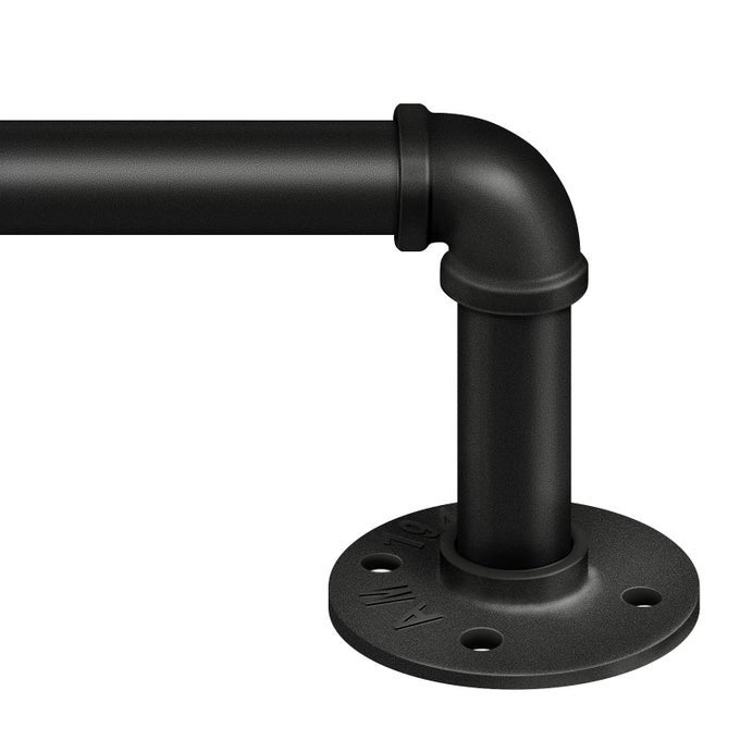 CURTAIN RODS FOR WINDOWS 32 TO 72 1 INCH INDUSTRIAL WRAP AROUND BLACK CURTAIN ROD INDOOROUTDOOR ROOM DIVIDER ADJUSTABLE DRAPERY POLE 3272