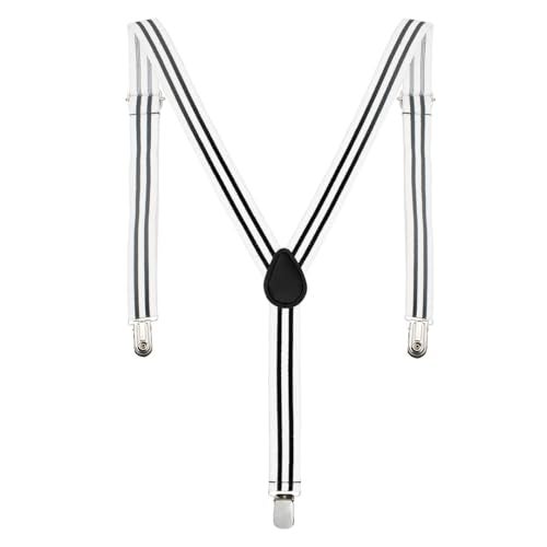 Kavove The Savvy Striped White Suspender - Image 4