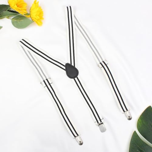 Kavove The Savvy Striped White Suspender - Image 2