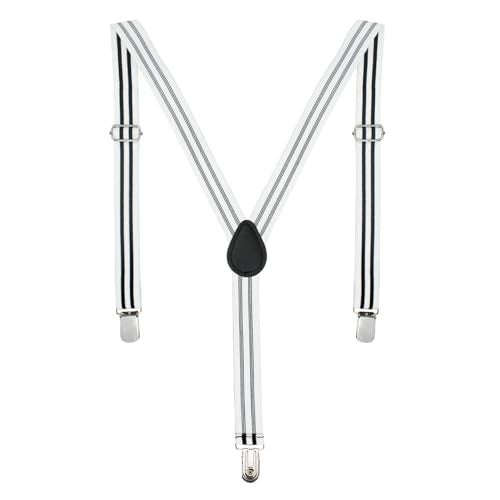 Kavove The Savvy Striped White Suspender - Image 1