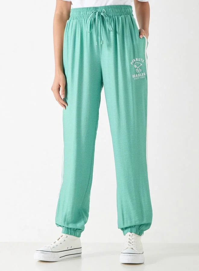 SP Characters Peanuts Print Joggers with Drawstring Closure and Pockets