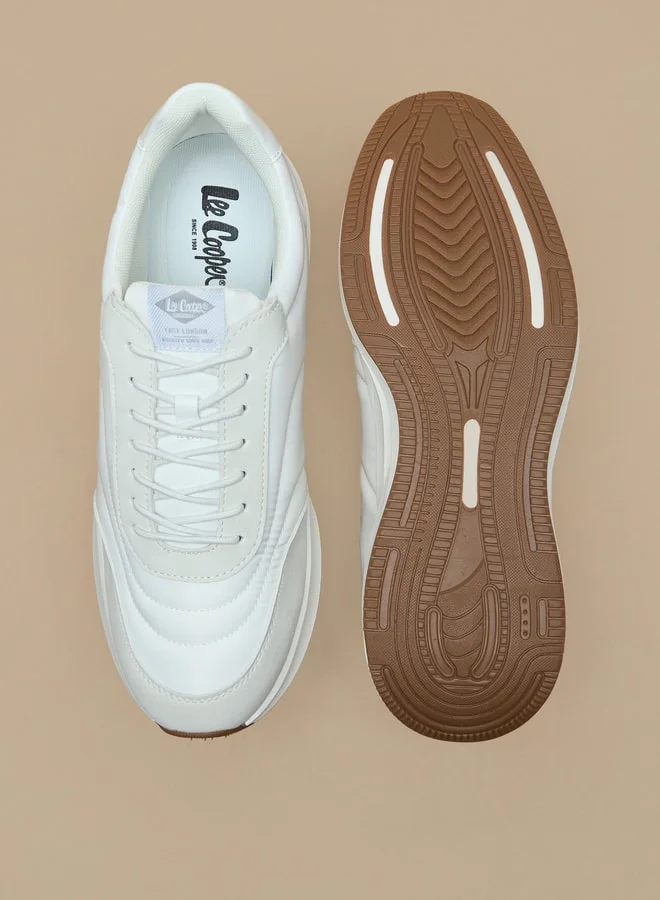 Lee Cooper Men's Panelled Sneakers with Lace-Up Closure