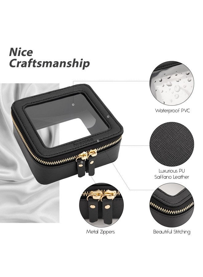Aveniee Clear Makeup Bag Small, Mini Travel Toiletry Bag Cosmetic Bags Tsa Approved, Clear Makeup Case Pouch With Zipper, Car Organizer Essentials For Women Men(Mini-Black) - Image 4