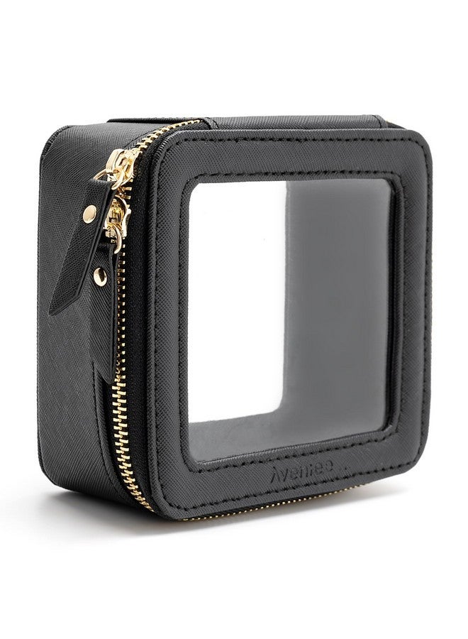 Aveniee Clear Makeup Bag Small, Mini Travel Toiletry Bag Cosmetic Bags Tsa Approved, Clear Makeup Case Pouch With Zipper, Car Organizer Essentials For Women Men(Mini-Black) - Image 1