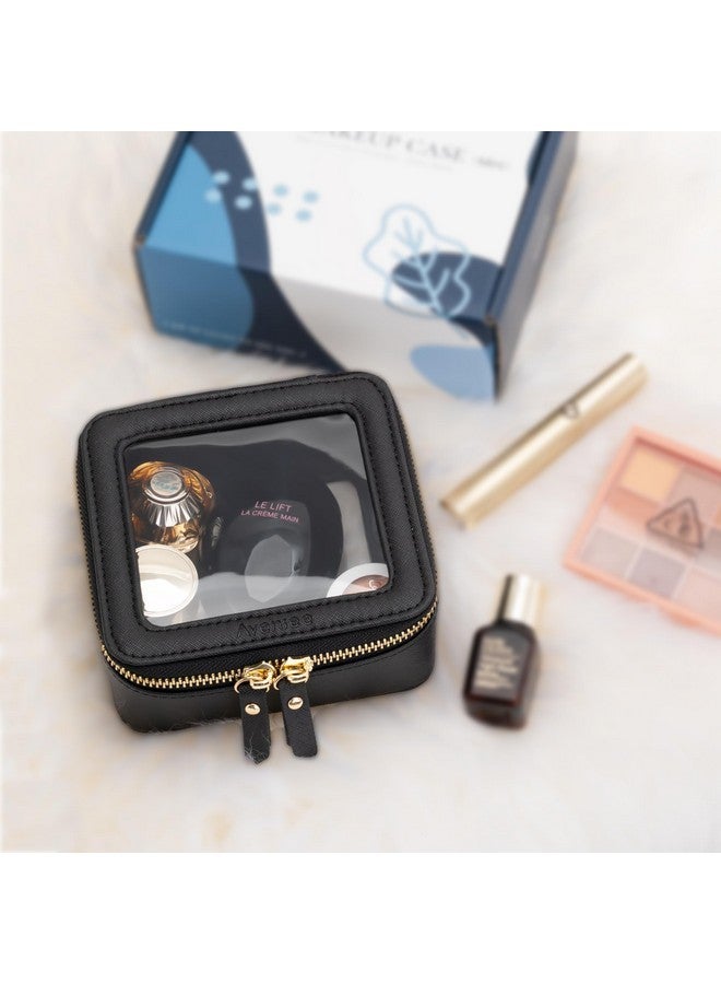 Aveniee Clear Makeup Bag Small, Mini Travel Toiletry Bag Cosmetic Bags Tsa Approved, Clear Makeup Case Pouch With Zipper, Car Organizer Essentials For Women Men(Mini-Black) - Image 5