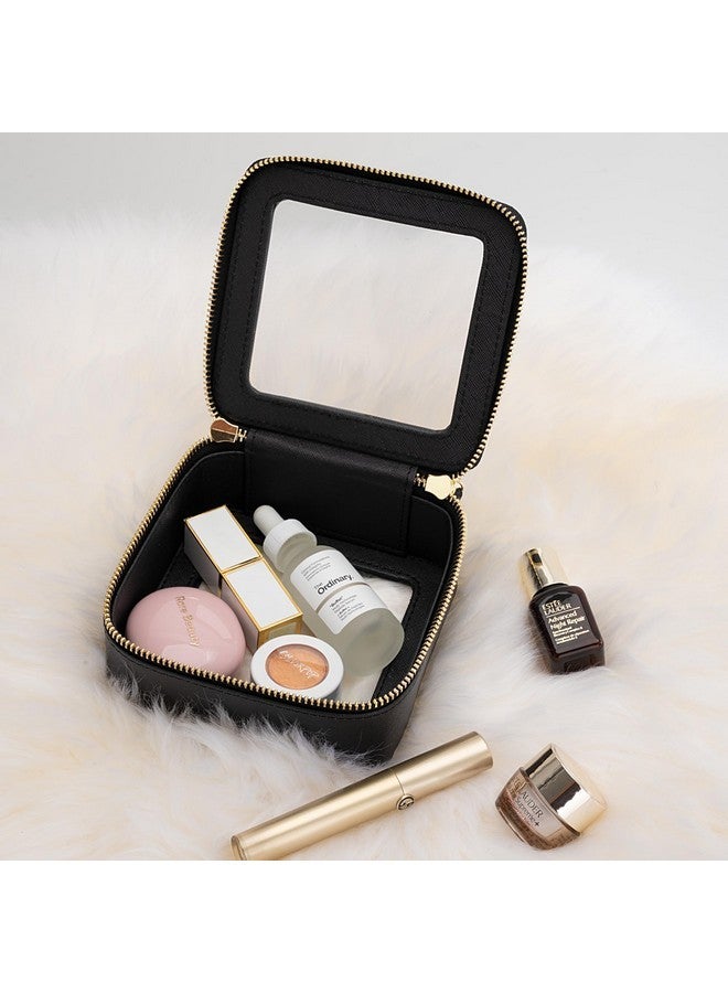 Aveniee Clear Makeup Bag Small, Mini Travel Toiletry Bag Cosmetic Bags Tsa Approved, Clear Makeup Case Pouch With Zipper, Car Organizer Essentials For Women Men(Mini-Black) - Image 3
