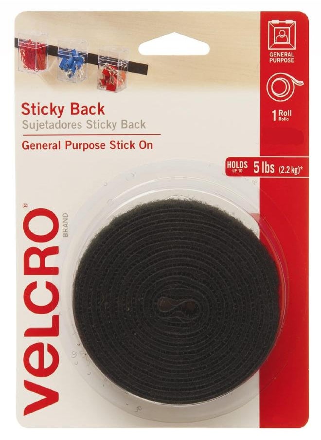 VELCRO Brand VELCRO Brand 6 Ft x 3/4 in | Sticky Back Tape Roll with Adhesive | Cut Strips to Length | Hook and Loop Fasteners | Perfect for Home, Office or Classroom, Black, 90975W  - Image 5