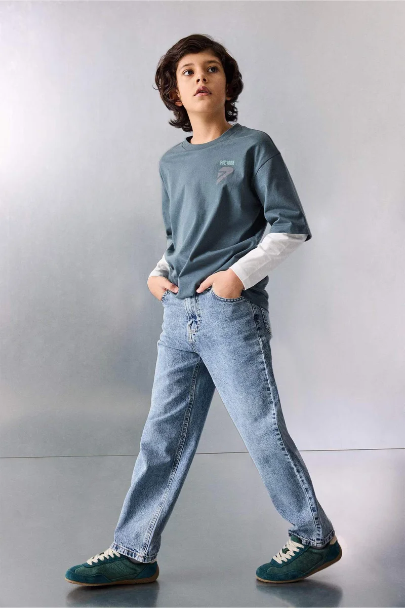 DeFacto Oversize Printed Long Sleeve T-Shirt