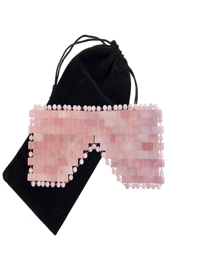 يو رو قناع العين من الكوارتز الوردي الطبيعي من يورو لوكس مع حقيبة تخزين مخملية، علاج ساخن أو بارد للاسترخاء، والانتفاخ، والصداع، وتخفيف التوتر، وتحسين الصحة العامة، وروتين العناية بالبشرة، والتأمل، والنوم - Image 1