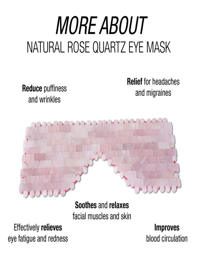 يو رو قناع العين من الكوارتز الوردي الطبيعي من يورو لوكس مع حقيبة تخزين مخملية، علاج ساخن أو بارد للاسترخاء، والانتفاخ، والصداع، وتخفيف التوتر، وتحسين الصحة العامة، وروتين العناية بالبشرة، والتأمل، والنوم - Image 5