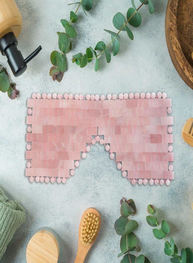 يو رو قناع العين من الكوارتز الوردي الطبيعي من يورو لوكس مع حقيبة تخزين مخملية، علاج ساخن أو بارد للاسترخاء، والانتفاخ، والصداع، وتخفيف التوتر، وتحسين الصحة العامة، وروتين العناية بالبشرة، والتأمل، والنوم - Image 2