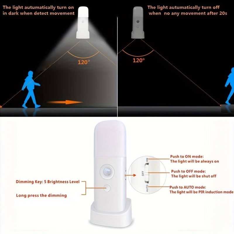 Cozy Warm White Smart Sensor LED Night Light With USB Rechargeable Dimmable Lamp And Built In 2000Mah Battery For Bedroom Hallway And Home Decor - Image 2