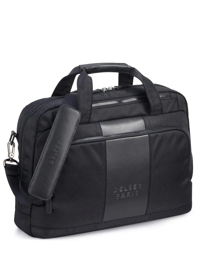 DELSEY Paris Wagram 1 Comparment Satchel Breifecase 15.6 inch - Black