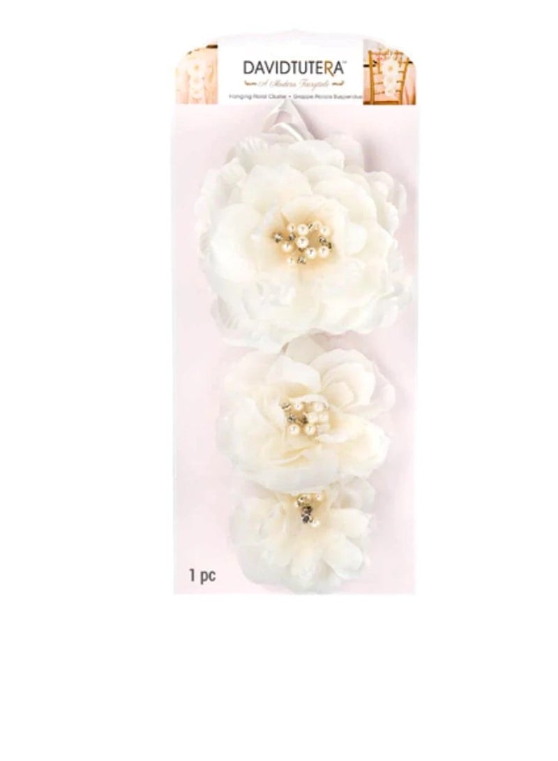 ديفيد توتيرا سلسلة زهور ثلاثية بمقبض شريط أبيض 12.5 بوصة - Image 1