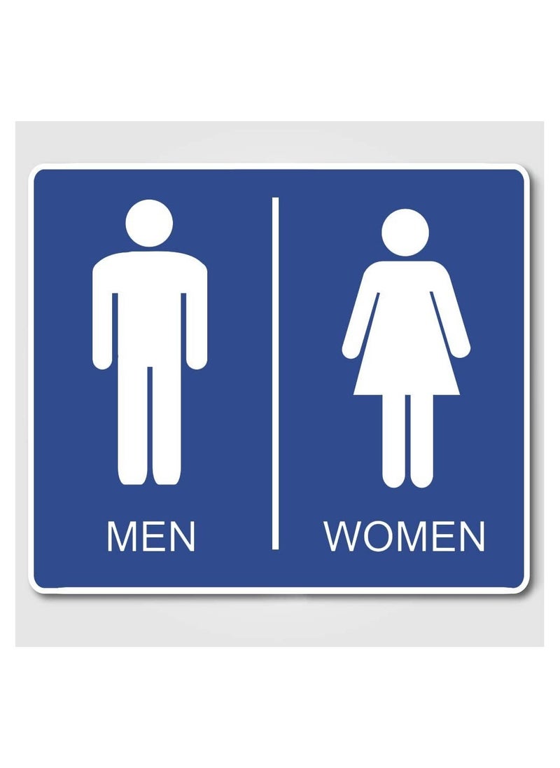 Generic - Guidance sign  vinyl bathroom door sticker for men's and women's bathrooms, to guide toilet doors and home walls blue color, 15 x 15 cm - Image 1