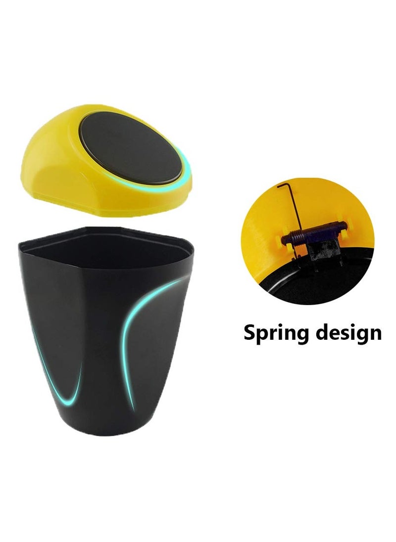 KASTWAVE - 2PCS Auto Car Trash Can, Mini Dust Bin Portable Garbage Bin, Garbage Can Waste Storage for Car Home Office Desktop  Interior Outdoor Camping （Yellow, Blue） - Image 1