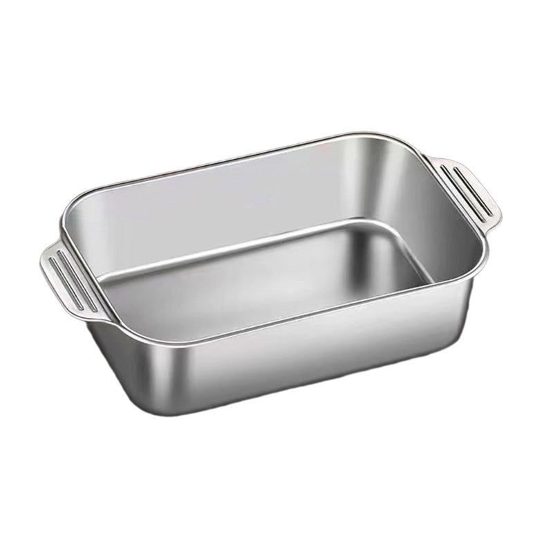 Stainless Steel Roasting Tray Grilled Fish Plate Baking Dish 45.5 27 8.7 CM - Image 3