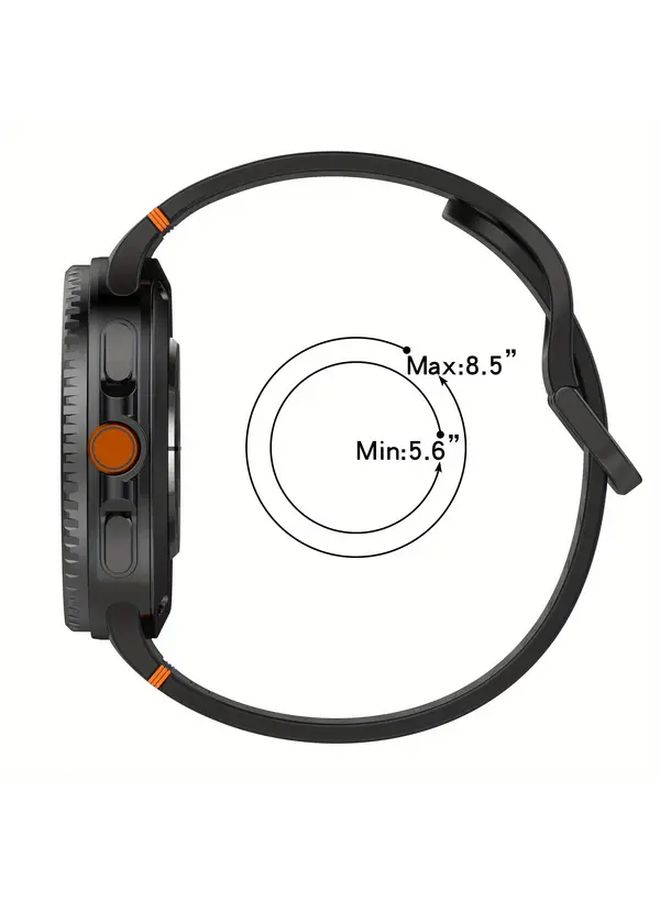 Deep Blue Silicone Sports Strap Compatible With Galaxy Watch 8 Classic 22mm - Image 2