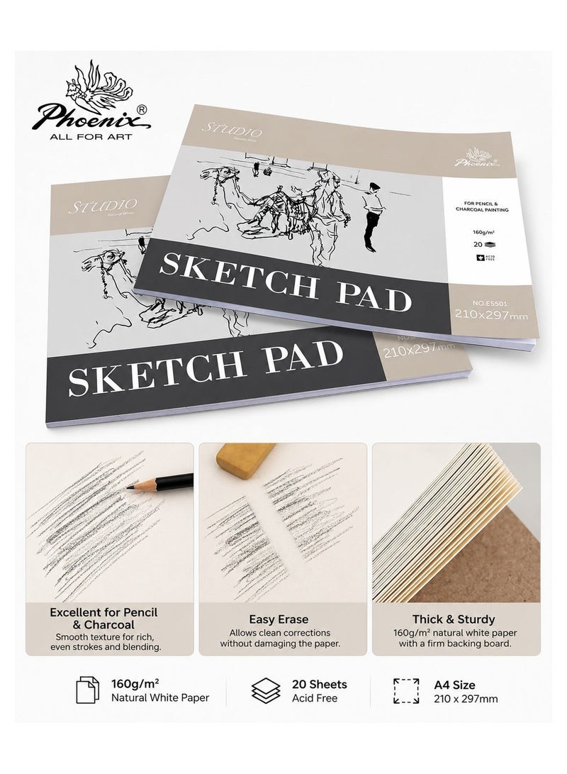 Phoenix SKETCH PAD 160g/m2 20sheets 21X29 cm - Image 1