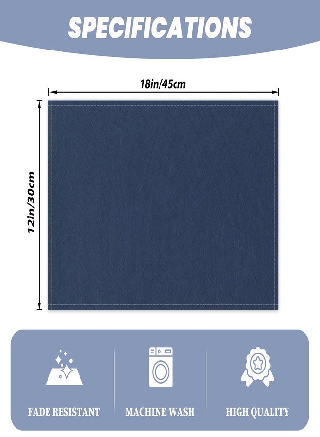 AOFOTO Dark Blue Placemats Set of 4 for Dining Table Solid Color Place Mats Washable Rectangular Table Mats for Party Home Kitchen Restaurant Decor 12x18 Inch - Image 2