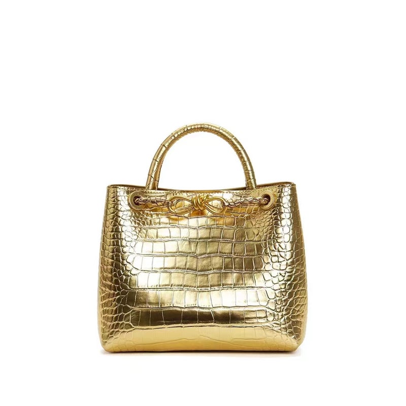 Top Layer Cowhide Shoulder Crossbody Bag Large Capacity Crocodile Pattern Handbag All-Match Commuter Tote Bag For Women - Image 2