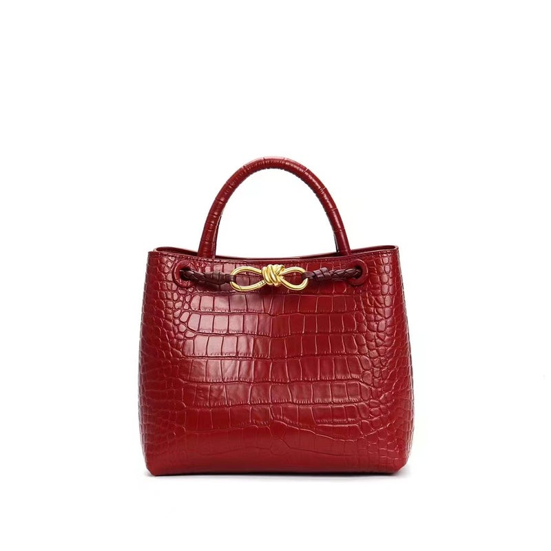 Top Layer Cowhide Shoulder Crossbody Bag Large Capacity Crocodile Pattern Handbag All-Match Commuter Tote Bag For Women - Image 5
