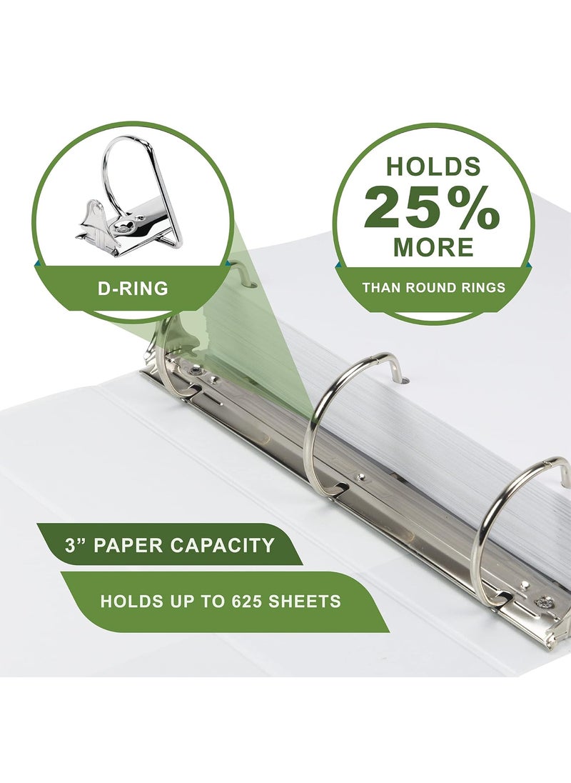 Samsill Samsill PlantBased 4 Inch Durable DRing Made in USA View Binder EcoFriendly USDA Certified Biobased White  - Image 4