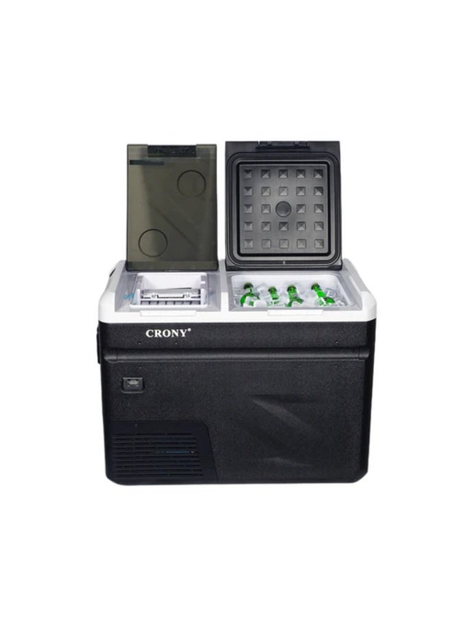 كروني ثلاجة مجمدة محمولة للسيارة TSL35 سعة 35 لترًا (-20 درجة مئوية ~ 20 درجة مئوية) مزدوجة الطاقة 12 فولت/24 فولت تيار مستمر و100-240 فولت تيار متردد مع شاشة LED، حماية بطارية السيارة، تصميم منخفض الضوضاء للتخييم والسفر والاستخدام المنزلي - Image 4